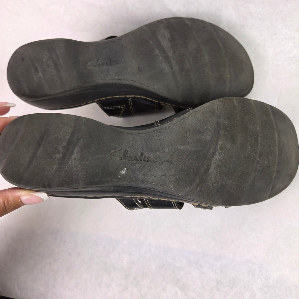 Clarks Collection Lexi Willow Black Slide Slip On Summer Sandals Wedge Casual - Picture 14 of 14